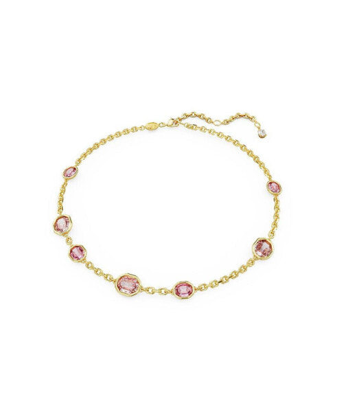 Swarovski octagon Cut, Pink, Gold-Tone Imber Necklace