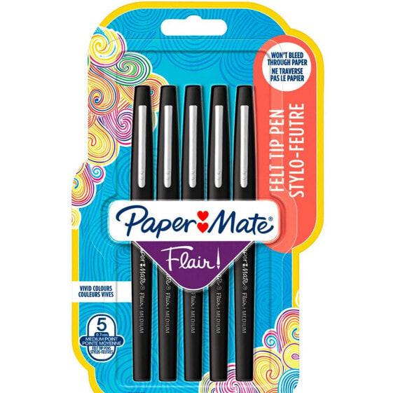 Ручка гелевая PAPER MATE Flair M 0.7 мм 5 шт