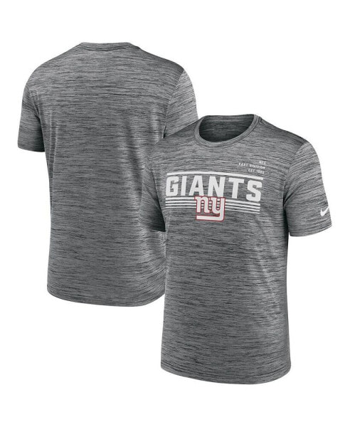 Men's Gray New York Giants Yardline Velocity Performance T-shirt