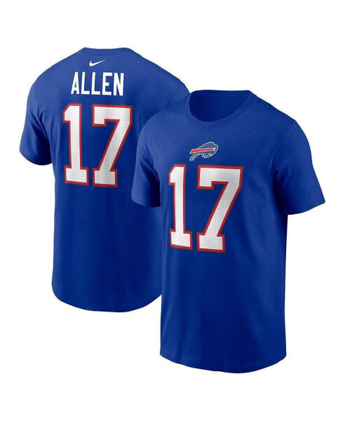 Men's Josh Allen Royal Buffalo Bills Player Name and Number T-shirt