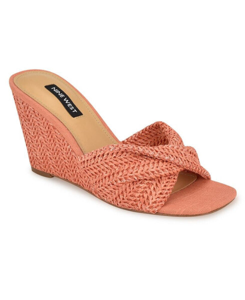 Women's Nikhil Slip-On Square Toe Wedge Sandals