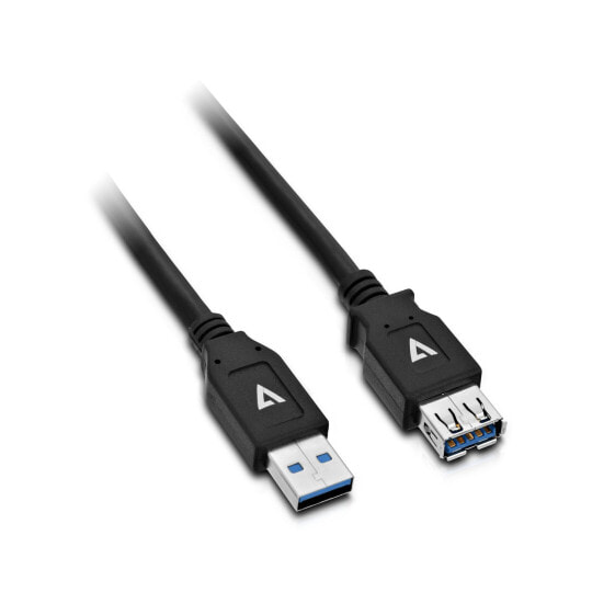 V7 Black USB Extension Cable USB 3.0 A Female to USB 3.0 A Male 2m 6.6ft - 2 m - USB A - USB A - USB 3.2 Gen 1 (3.1 Gen 1) - Male/Female - Black