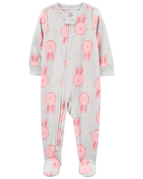 Baby 1-Piece Bunny Fleece Pajamas 12M