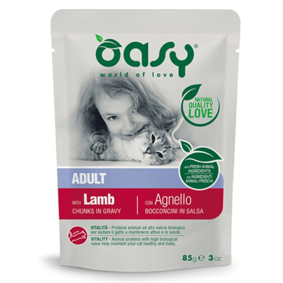 OASY Chunks In Sauce Adult Lamb 85G Wet Cat Food