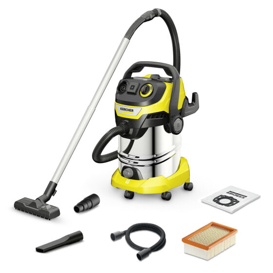 Kärcher WD 6 P S V-30/6/22/T - Dry&wet - Black - Stainless steel - Yellow - Fleece - Rotary - Stainless steel - 30 L