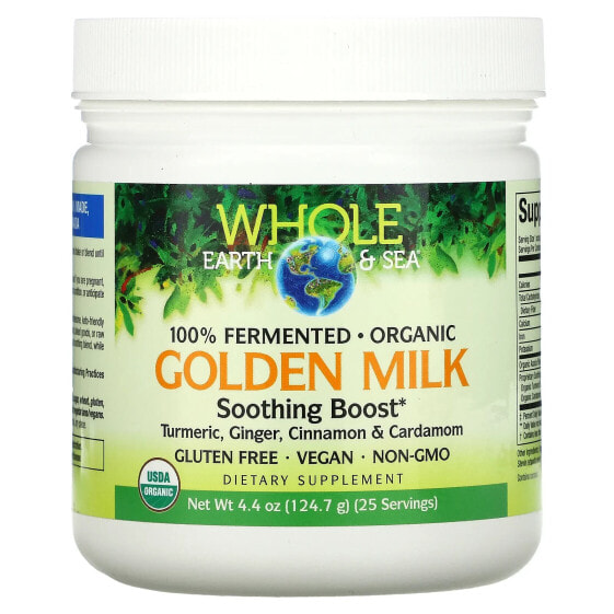 БАД Клетчатка Natural Factors Whole Earth & Sea, Golden Milk Soothing Boost 4.4 унции (124.7 г)