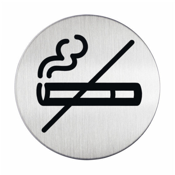 Durable Picto "No Smoking" - 8.3 cm - Round - Silver - Stainless steel