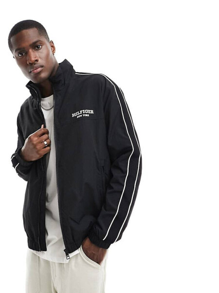 Tommy Hilfiger stripe track jacket in black