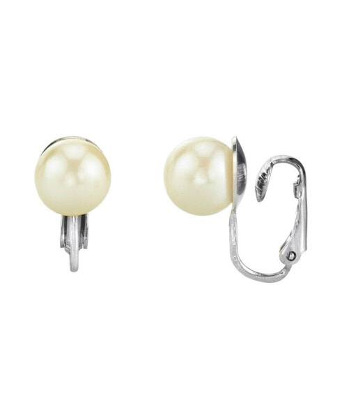 Серьги 2028 Silver Tone Imitation Pearl Clip