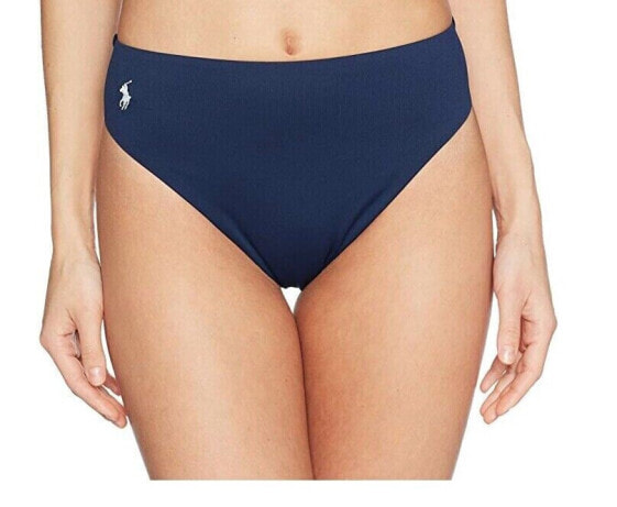Polo Ralph Lauren Women's 236156 Navy High-Waist Bikini Bottoms Swimwear Size S
