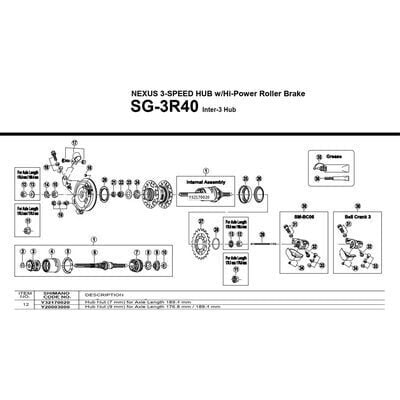 SHIMANO Nexus SG-3R40 Nut