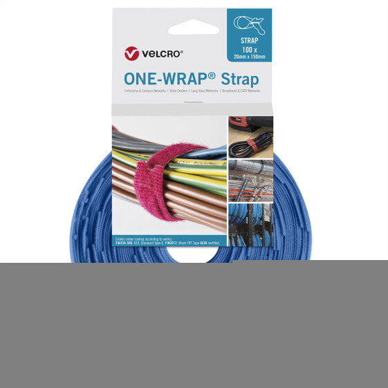 VELCRO ONE-WRAP - Releasable cable tie - Polypropylene (PP) - Velcro - Blue - 200 mm - 20 mm - 100 pc(s)