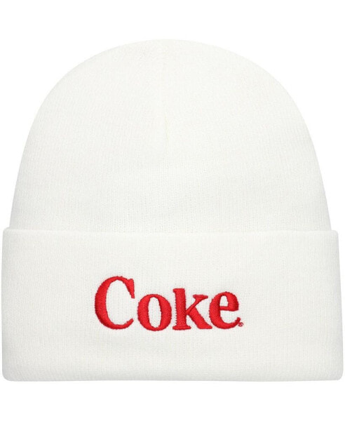 Men's White Coca-Cola Cuffed Knit Hat