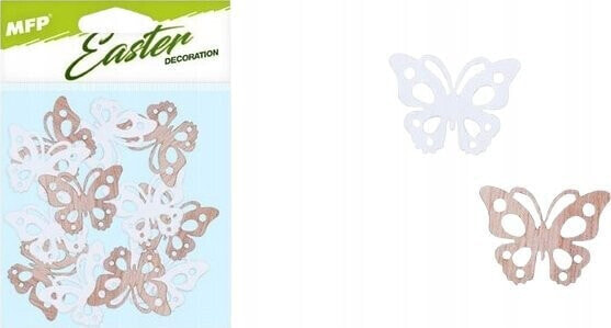 Dekoracja świąteczna MFP paper motyl dekoracja 3cm 12 szt. naturalny mix 2221743