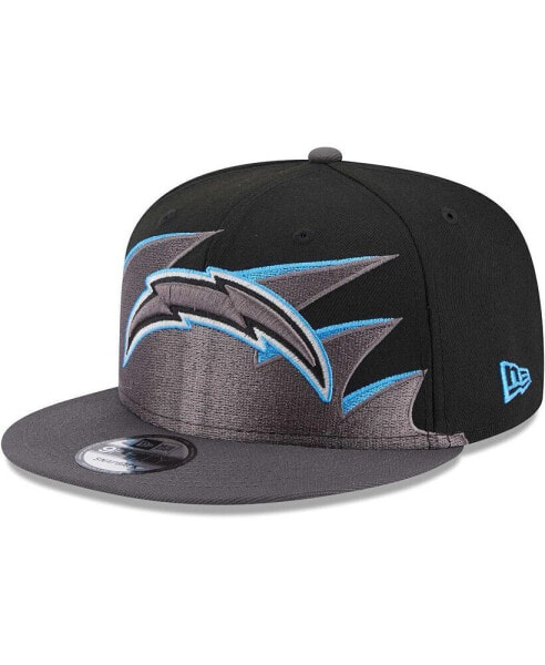 Men's Black Los Angeles Chargers Tidal Wave 9FIFTY Snapback Hat