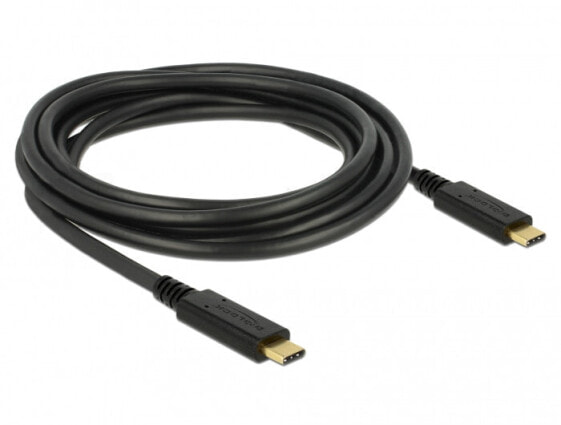 Переходник Delock USB C - USB C USB 2.0 480 Мбит/с черного цвета 83325 - 3 м