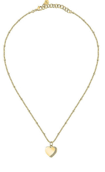 Romantic gold-plated necklace with crystals Mascotte SAVL03
