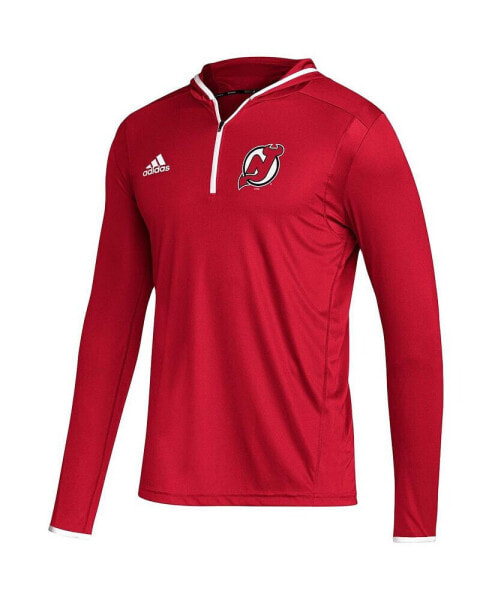 Men's New Jersey Devils Team Long Sleeve Quarter-Zip Hoodie T-Shirt
