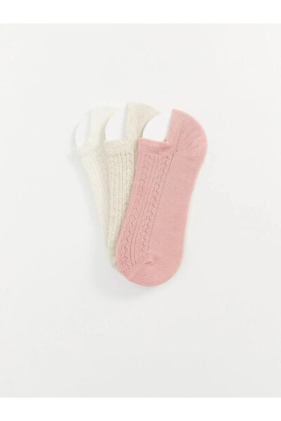 LCW DREAM Kendinden Desenli Kadın Patik Çorap 3'lü Paket