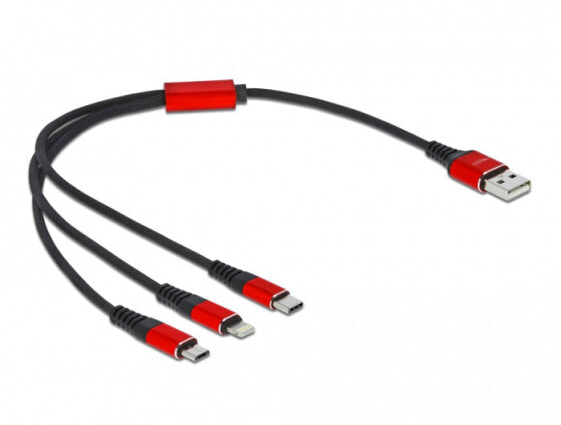 Delock 86708 - 0.3 m - USB A - USB 2.0 - Black - Red