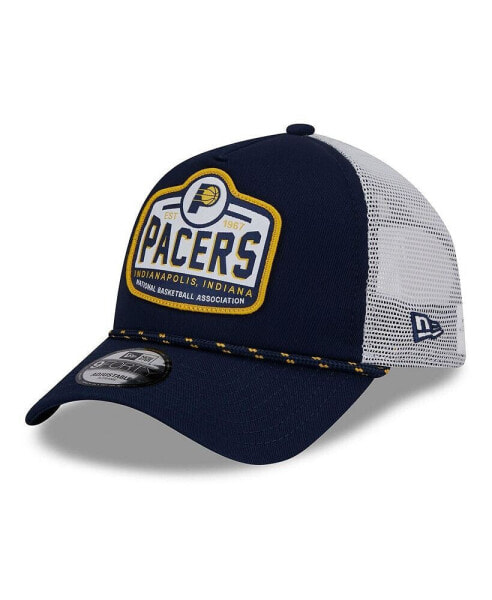 Men's Navy Indiana Pacers 2024 NBA All-Star Game A-Frame 9FORTY Trucker Hat