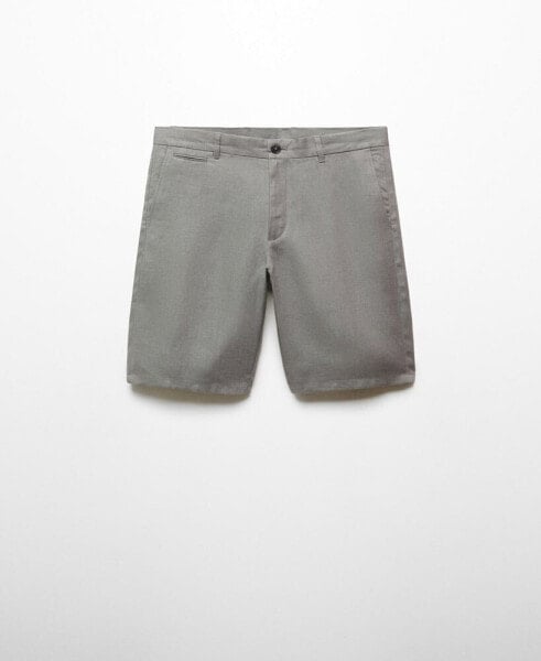 Men's Slim Fit 100% Linen Bermuda Shorts