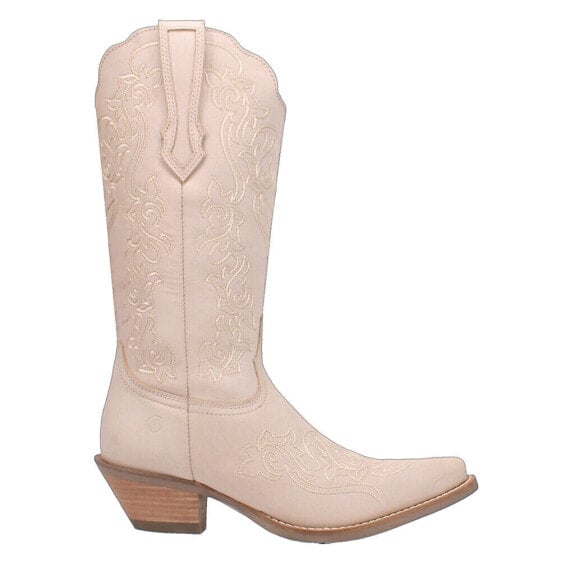 Dingo Flirty N' Fun Embroidery Snip Toe Cowboy Womens Beige Casual Boots DI171-