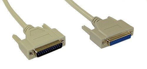 InLine serial cable molded DB25 male / female direct grey 5m