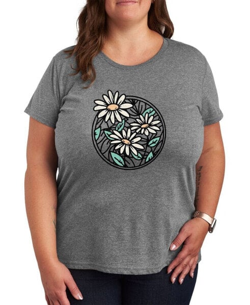 Air Waves Trendy Plus Size Daisy Graphic T-shirt