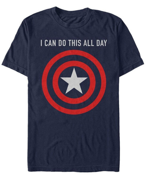 Marvel Men's Captain America I Can Do This All Day Target Shield Chest Logo, Short Sleeve T-Shirt