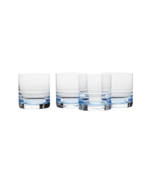 Cal Blue Ombre Double Old Fashioned Glasses Set of 4, 15.5 oz