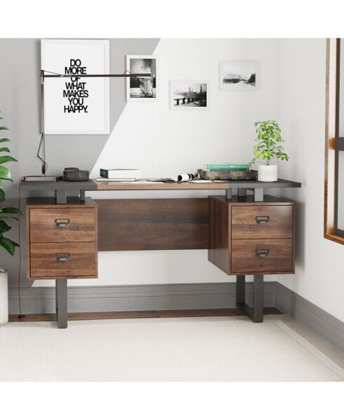 Home Office Computer Desk With 4 Drawers