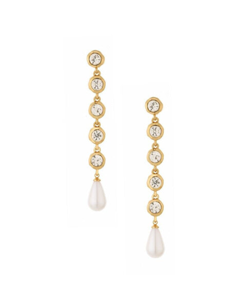 Elegantly Modern Crystal Earrings in 18K Gold Plating