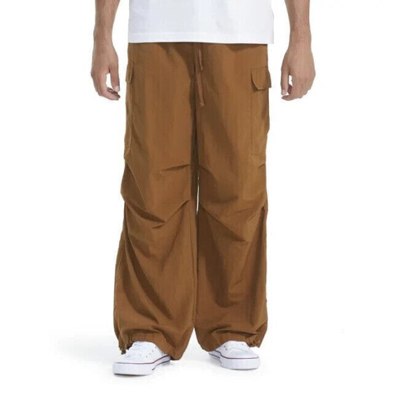 No Boundaries Parachute Pants Men's Medium Coffee Cake Cargo Pockets Drawstring