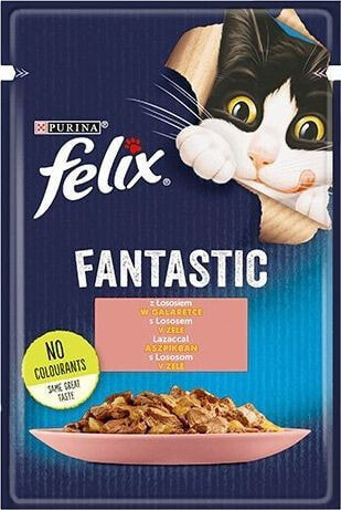 Влажный корм Felix Fantastic Karma для кошек с лососем в геле