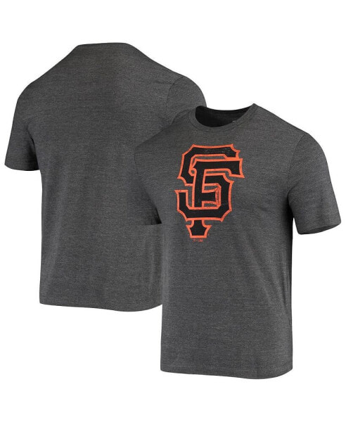 Men's Charcoal San Francisco Giants Weathered Official Logo Tri-Blend T-shirt