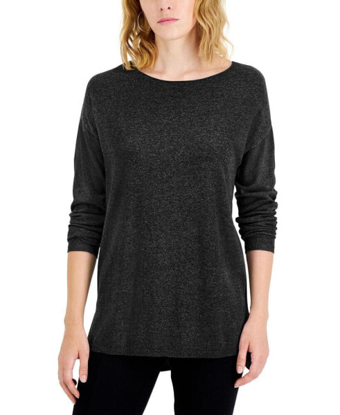 Petite Boat-Neck Tunic Sweater, Created for Macy's