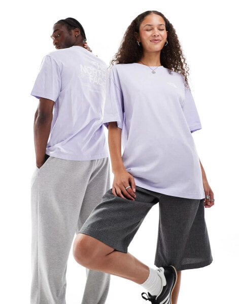 The North Face Mountain Sketch back print oversized t-shirt in lilac