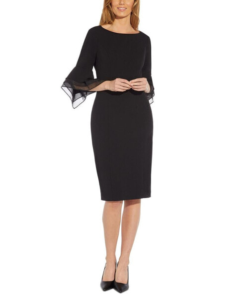 Women's Tiered-Cuff 3/4-Sleeve Sheath Dress