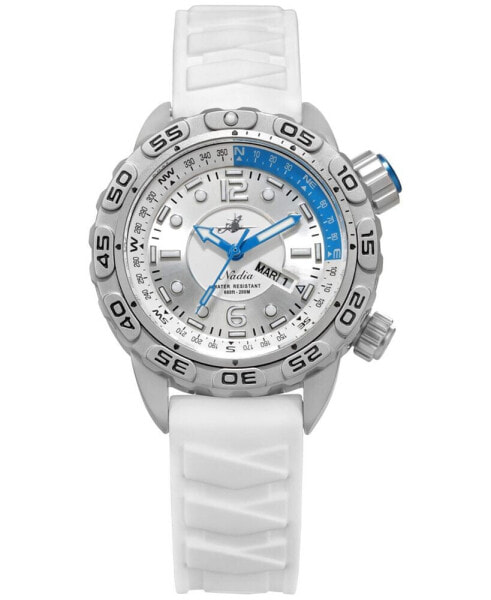 Women's Automatic Nadia White Silicone Strap Watch 35mm