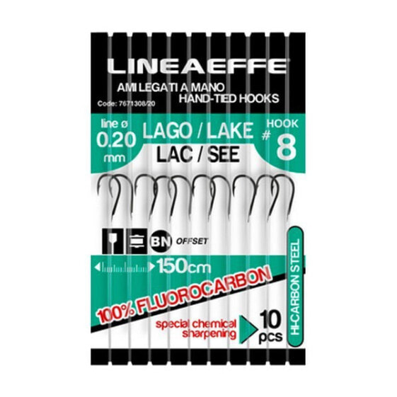 Крючок рыболовный Lineaeffe Nylon Lake Tied Hook 0.200 мм