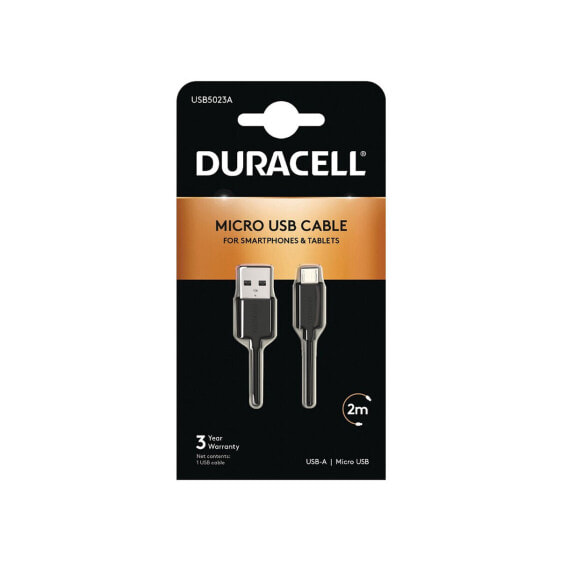 USB-кабель DURACELL USB5023A 2 m Чёрный (1 штук)