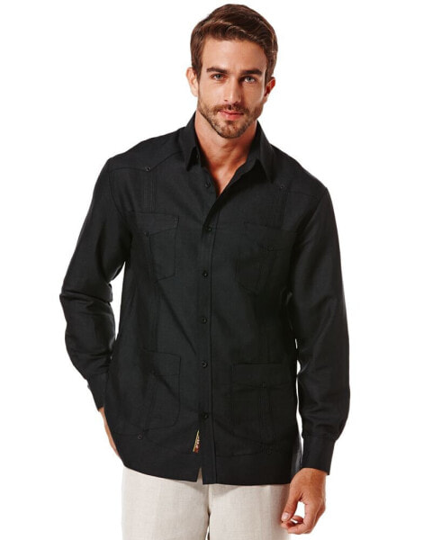 Men's 100% Linen Long Sleeve 4 Pocket Guayabera Shirt