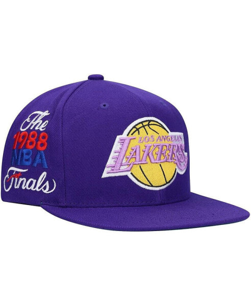 Men's Purple Los Angeles Lakers Hardwood Classics 1988 Nba Finals Xl Patch Snapback Hat
