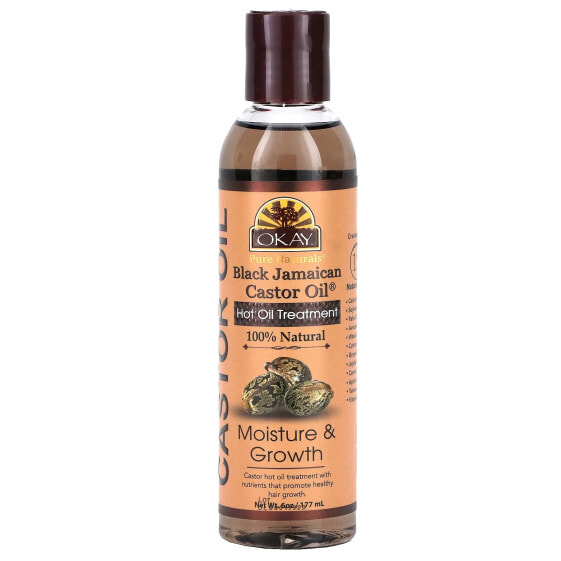 Масло для волос горячее, Black Jamaican Castor Oil, OKAY Pure Naturals 177 мл