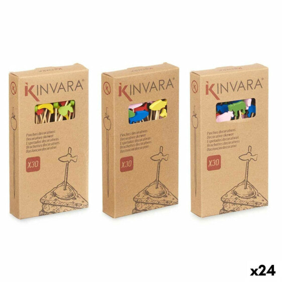 Аксессуары для приготовления пищи Kinvara Набор шампуров для барбекю Бамбук 2,5 x 0,4 x 12,5 см (24 штуки)