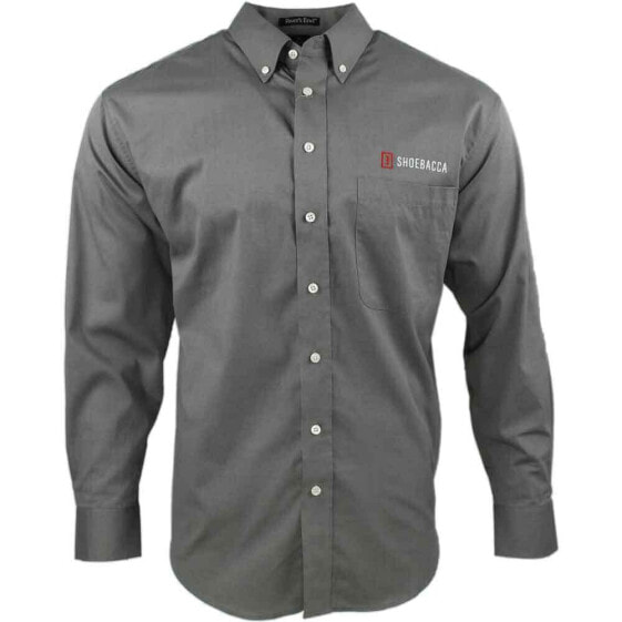 SHOEBACCA Ezcare Pinpoint Long Sleeve Button Up Shirt Mens Grey Casual Tops 502-