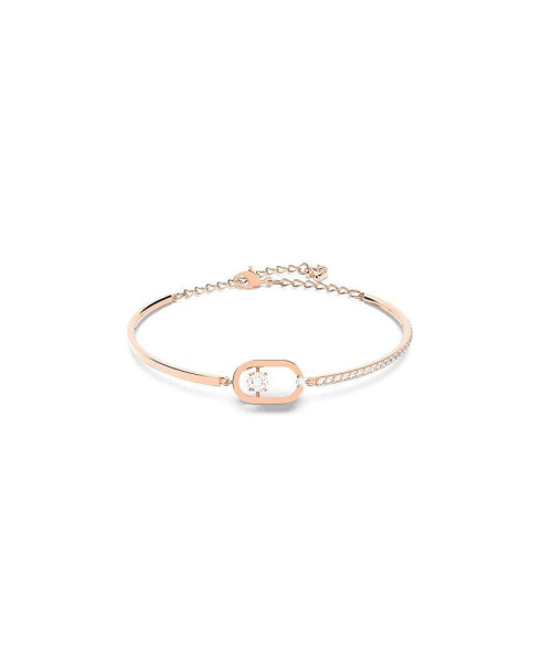 Sparkling Dance Oval Round Cut Rose Gold Tone Plated Bracelet