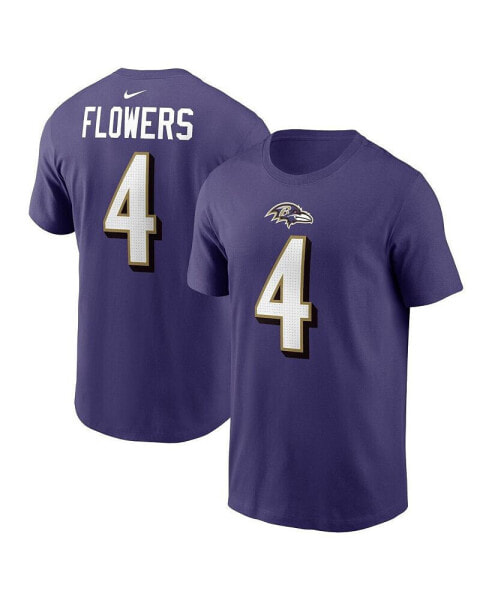 Футболка Nike мужская с именем и номером игрока Zay Flowers Baltimore Ravens, фиолетовая