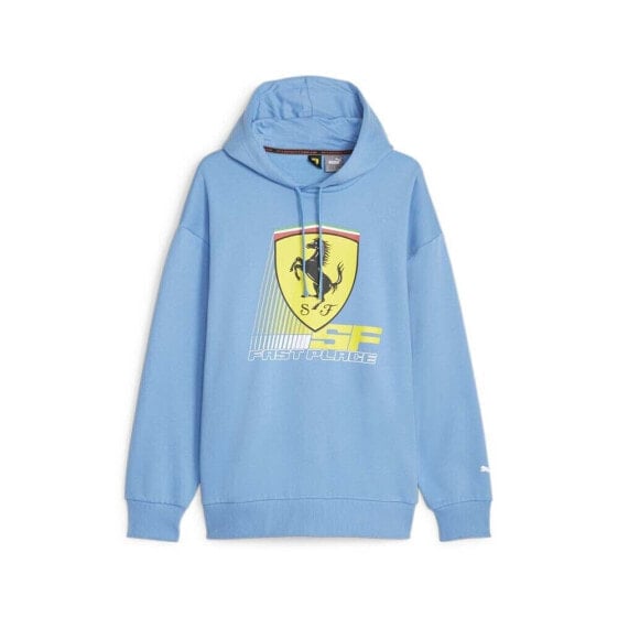 Puma Sf Race Colored Shield Pullover Hoodie Mens Blue Casual Outerwear 62223306